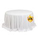 White Seamless Premium Polyester Round Tablecloth 132inch Inherently Flame Retardant Table