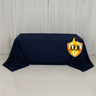 <strong>Navy Blue Premium Polyester Rectangle Tablecloth</strong> <strong>Navy Blue Premium Polyester Rectangle Tablecloth</strong>