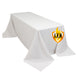 90x132inch White Fire Retardant Tablecloth, Seamless Premium Polyester Rectangular Table Cover