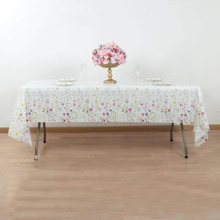 <strong>Effortless Cleanup With White Green Spring Floral Disposable Tablecloth</strong> <strong>Effortless Cleanup With White Green Spring Floral Disposable Tablecloth</strong>