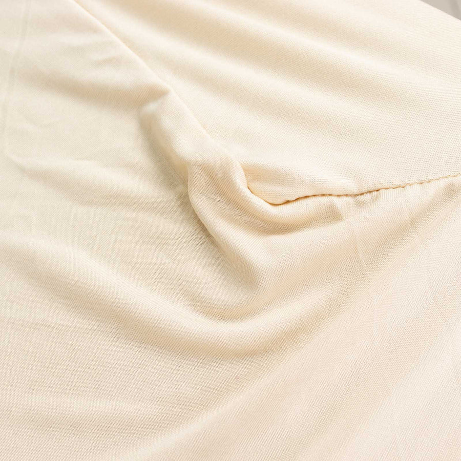 4ft Beige Rectangular Stretch Spandex Tablecloth