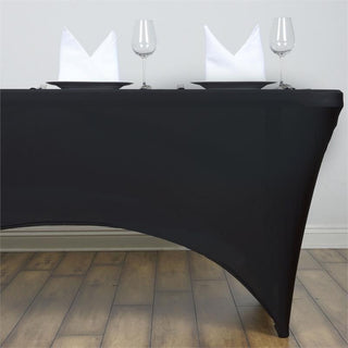 Elegant Black Rectangular Stretch Spandex Tablecloth Elegant Black Rectangular Stretch Spandex Tablecloth