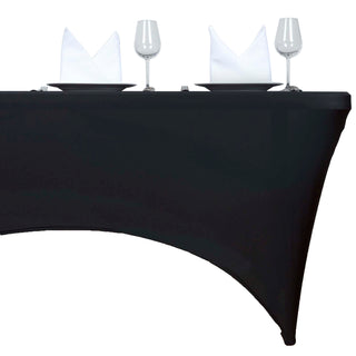 Premium Quality Black Rectangular Stretch Spandex Tablecloth Premium Quality Black Rectangular Stretch Spandex Tablecloth