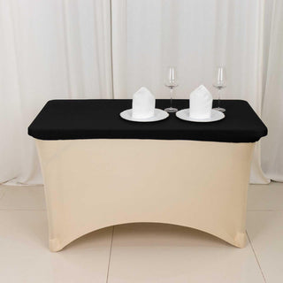 Elegant Black Stretch Spandex Banquet Tablecloth Elegant Black Stretch Spandex Banquet Tablecloth