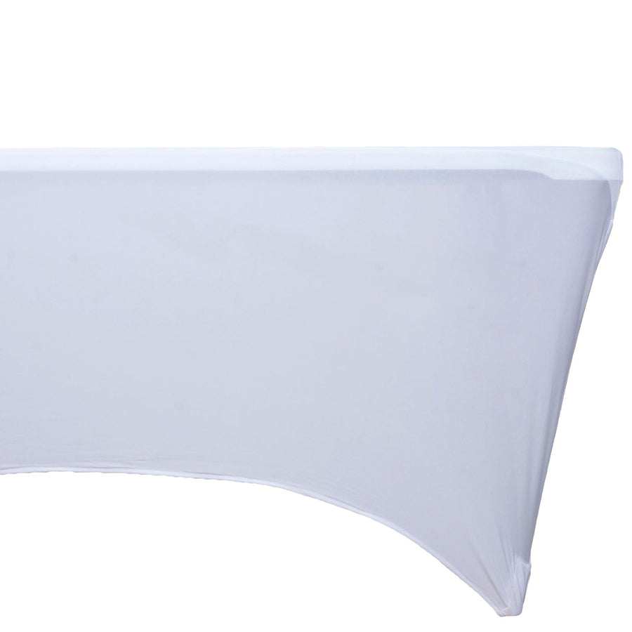 4 Ft Rectangular Spandex Table Cover - White