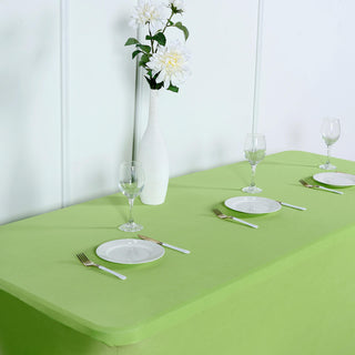 Unleash Your Creativity with the 6ft Apple Green Rectangular Stretch Spandex Tablecloth