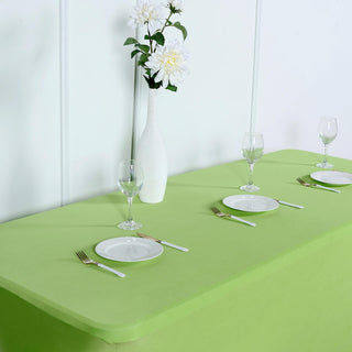 Unleash Your Creativity with the 6ft Apple Green Rectangular Stretch Spandex Tablecloth Unleash Your Creativity with the 6ft Apple Green Rectangular Stretch Spandex Tablecloth