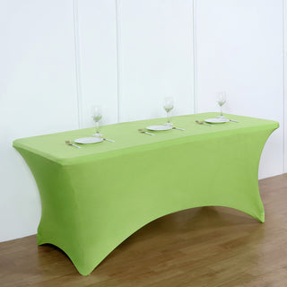 Unleash Your Creativity with the 8ft Apple Green Rectangular Stretch Spandex Tablecloth