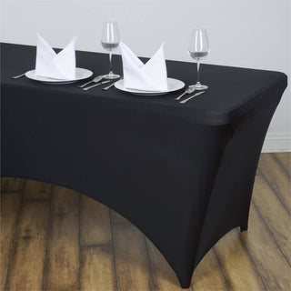 Elegant Black Rectangular Stretch Spandex Tablecloth