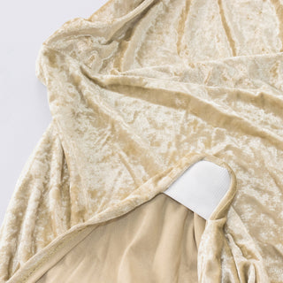 Versatile and Practical Beige Velvet Spandex Tablecloth