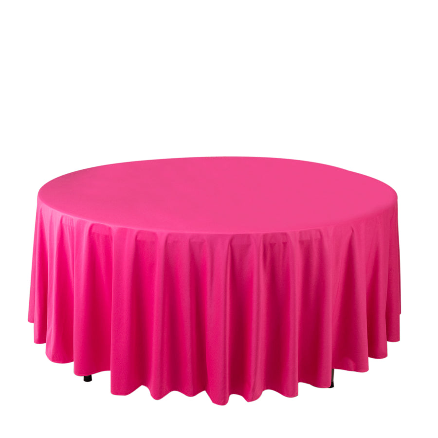 Scuba Round 108" Tablecloth Fuchsia - Wrinkle Free & Stain Resistant Table Cover
