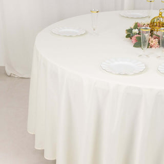 Elevate Your Decor with Ivory Premium Scuba Round Tablecloth Elevate Your Decor with Ivory Premium Scuba Round Tablecloth