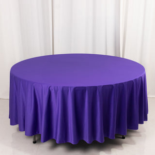 <strong>Premium 108" Round Purple Scuba Tablecloth</strong> <strong>Premium 108" Round Purple Scuba Tablecloth</strong>