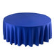 108" Royal Blue Premium Scuba Round Tablecloth, Wrinkle Free Polyester Tablecloth