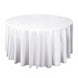 108" White Premium Scuba Round Tablecloth, Wrinkle Free Polyester Tablecloth