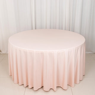<strong>Blush Premium Scuba Wrinkle Free Round Tablecloth - Elevate Your Event with Elegance</strong>
