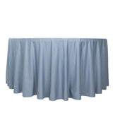 120inch Dusty Blue Premium Scuba Wrinkle Free Round Tablecloth, Scuba Polyester Tablecloth