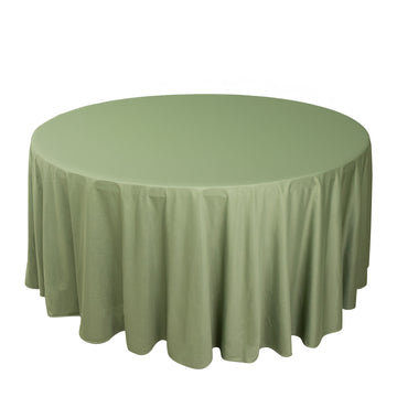 120" Dusty Sage Green Premium Scuba Wrinkle Free Round Tablecloth, Seamless Scuba Polyester Tablecloth