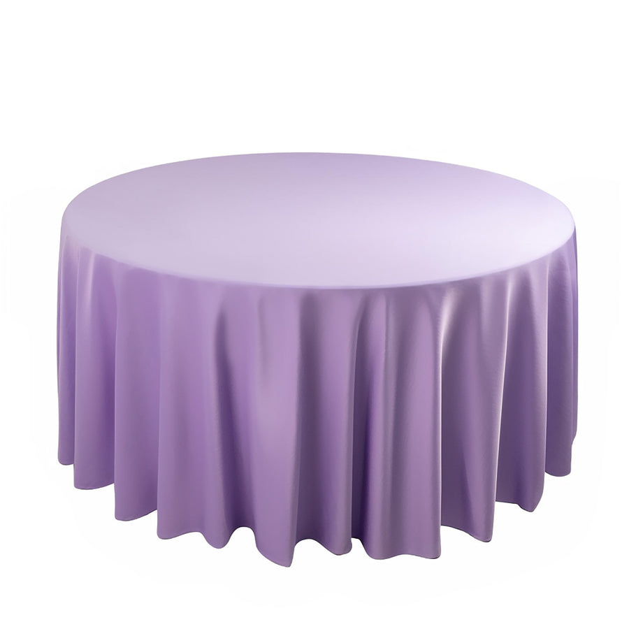 120inch Lavender Lilac Premium Scuba Wrinkle Free Round Tablecloth