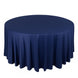 120inch Navy Blue Premium Scuba Wrinkle Free Round Tablecloth, Scuba Polyester Tablecloth