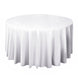 120 White Premium Scuba Round Tablecloth, Wrinkle Free Polyester Seamless Tablecloth