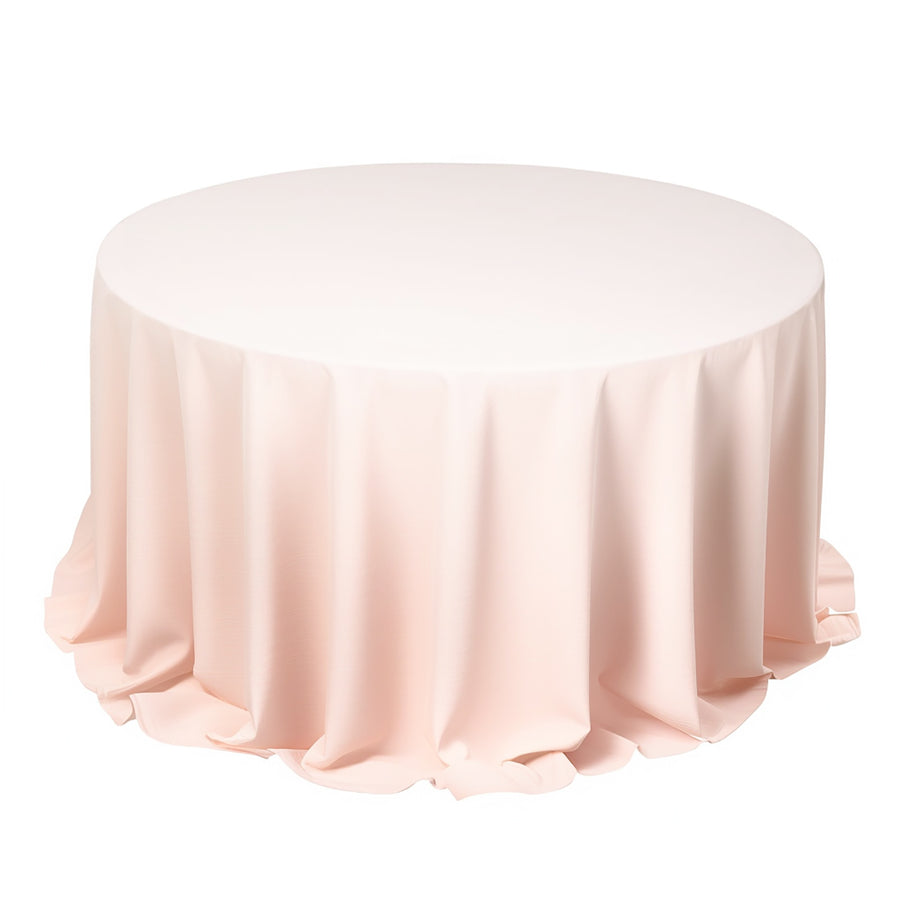 132inch Blush Premium Scuba Wrinkle Free Round Tablecloth, Scuba Polyester Tablecloth