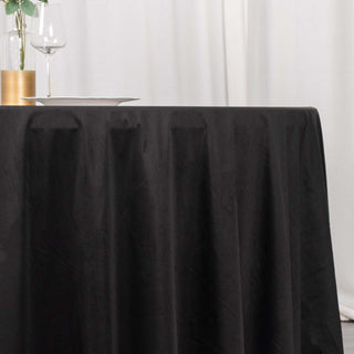 Black Premium Scuba Wrinkle Free Round Tablecloth Black Premium Scuba Wrinkle Free Round Tablecloth