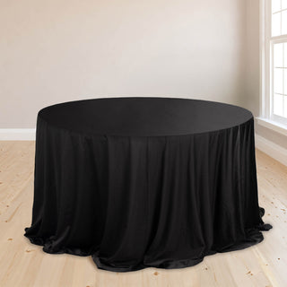Black Premium Scuba Wrinkle Free Round Tablecloth