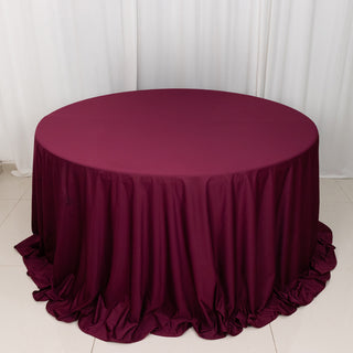 Burgundy Premium Scuba Wrinkle Free Round Tablecloth