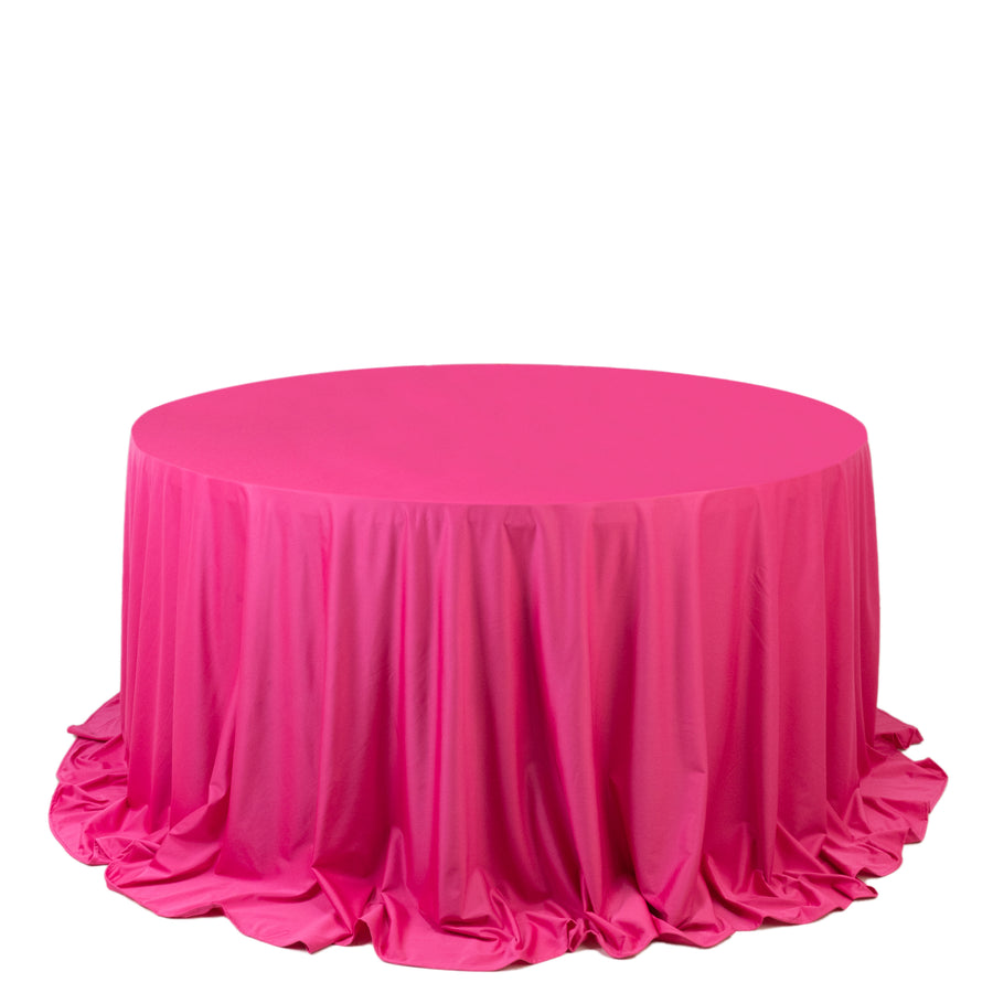 Scuba Round 132" Tablecloth Fuchsia - Wrinkle Free & Stain Resistant Seamless Table Cover