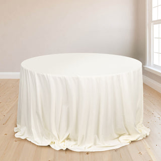 Ivory Premium Scuba Wrinkle Free Round Tablecloth