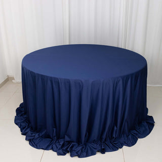 Navy Blue Premium Scuba Wrinkle Free Round Tablecloth Navy Blue Premium Scuba Wrinkle Free Round Tablecloth