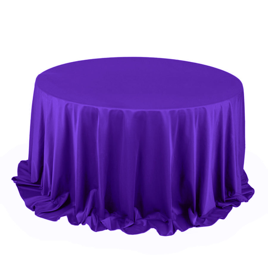 Purple Premium Scuba Wrinkle Free Round Tablecloth, Seamless Scuba Polyester Tablecloth