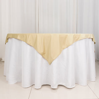 Beige Polyester Table Overlay for Elegant Events Beige Polyester Table Overlay for Elegant Events