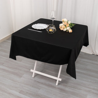 Timeless Luxury with Black Seamless Scuba Polyester Tablecloth