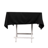 54inch Black Premium Scuba Wrinkle Free Square Tablecloth, Seamless Scuba Polyester Tablecloth