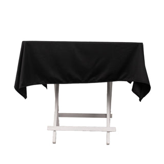 Black Premium Scuba Wrinkle Free Square Tablecloth