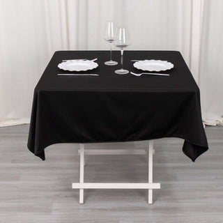 Black Premium Scuba Wrinkle Free Square Tablecloth Black Premium Scuba Wrinkle Free Square Tablecloth