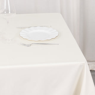 Elevate Your Table Setting with the Ivory Scuba Polyester Tablecloth