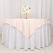 70inch Blush Premium Scuba Wrinkle Free Square Table Overlay, Scuba Polyester Table Topper