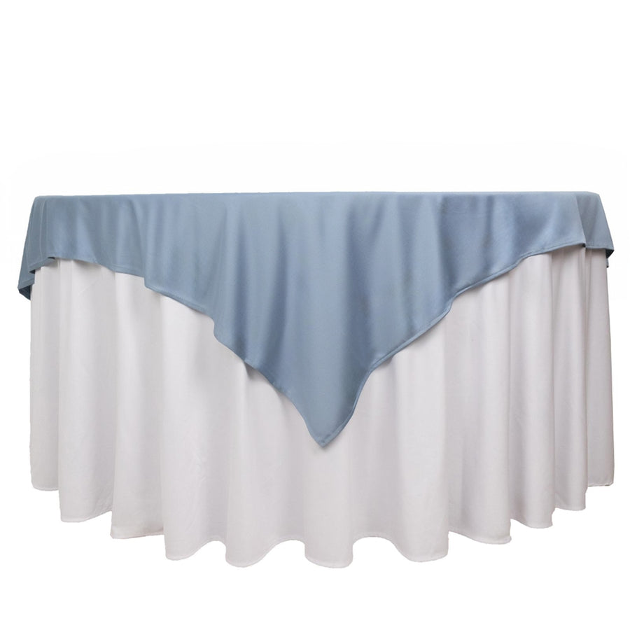 70" Dusty Blue Premium Scuba Wrinkle Free Square Table Overlay, Scuba Polyester Table Topper