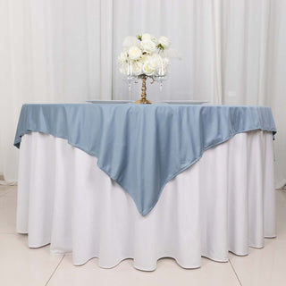 <strong>Dusty Blue Premium Scuba Square Table Overlay: The Ultimate in Sophistication </strong> <strong>Dusty Blue Premium Scuba Square Table Overlay: The Ultimate in Sophistication </strong>