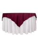 70" Burgundy Premium Scuba Wrinkle Free Square Table Overlay, Scuba Polyester Table Topper