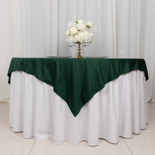 <strong>Hunter Green Premium Scuba Square Table Overlay : The Ultimate in Sophistication </strong>