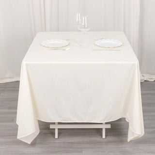 70" Ivory Premium Scuba Wrinkle Free Square Tablecloth 70" Ivory Premium Scuba Wrinkle Free Square Tablecloth