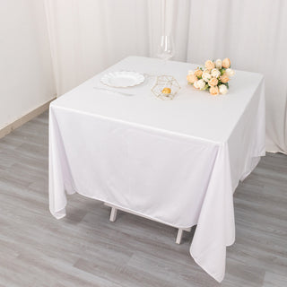 Seamless White Scuba Polyester Tablecloth for a Perfect Fit