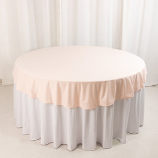 <strong>70" Round Premium Blush Scuba Tablecloth</strong> <strong>70" Round Premium Blush Scuba Tablecloth</strong>