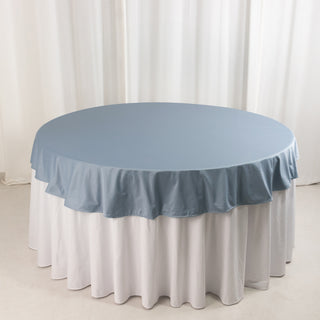 <strong>70" Round Premium Dusty Blue Scuba Tablecloth</strong> <strong>70" Round Premium Dusty Blue Scuba Tablecloth</strong>