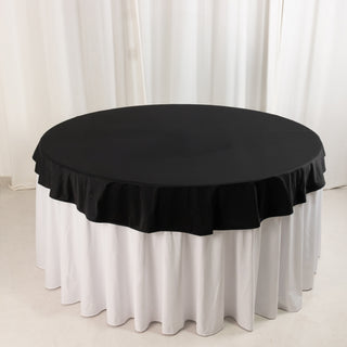 <strong>70" Round Premium Black Scuba Tablecloth</strong> <strong>70" Round Premium Black Scuba Tablecloth</strong>