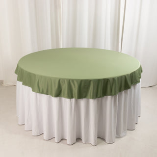 <strong>70" Round Premium Dusty Sage Green Scuba Tablecloth</strong> <strong>70" Round Premium Dusty Sage Green Scuba Tablecloth</strong>